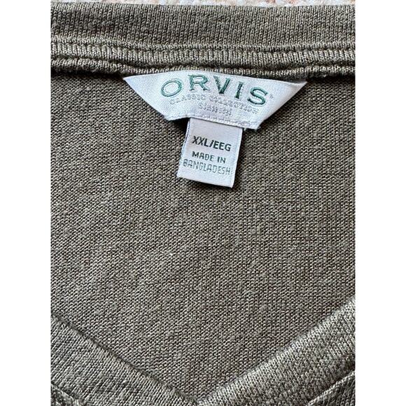 ORVIS knit T-shirt. Olive Green; lightweight & flowy, size XXL - Picture 3 of 8